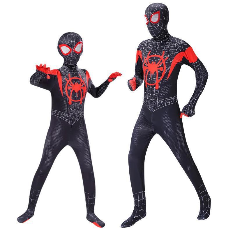 Into the SpiderVerse Miles Morales Spiderman Jumpsuit Kids/Adult Costume Cosplay