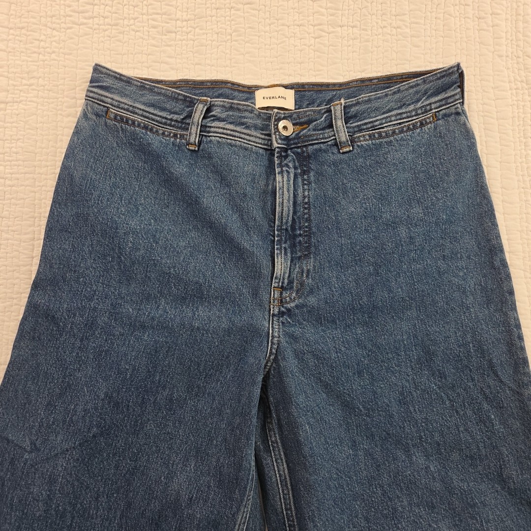 Everlane The Mariner Jean Med Blue Wash Denim Jeans Size 31R Cropped High Rise