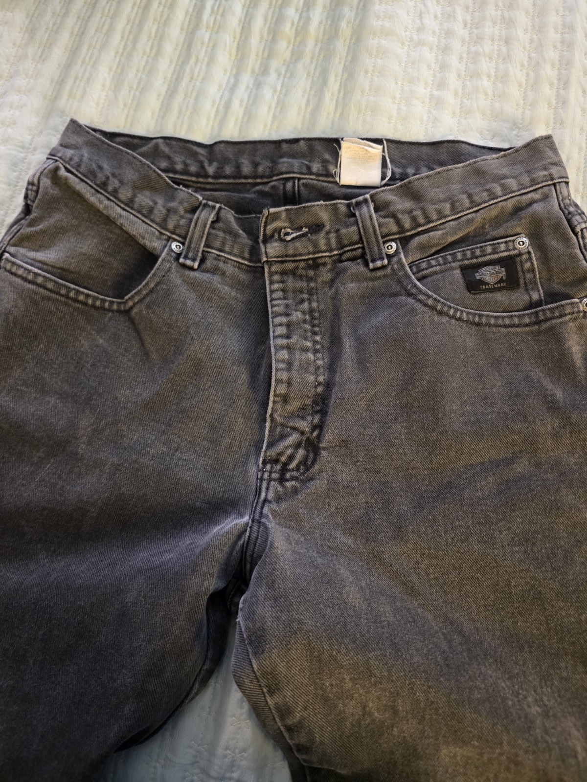VTG Harley Davidson Mens Jeans Sz 30×30 Fits Black Denim Traditional Fit