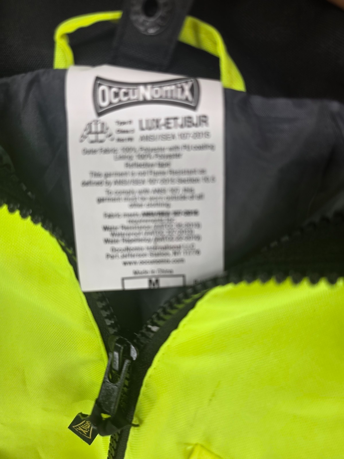 NWT Hi-Viz Workwear OccuNomix Collared Lined Jacket Coat Men’s Size M Z1 Constru