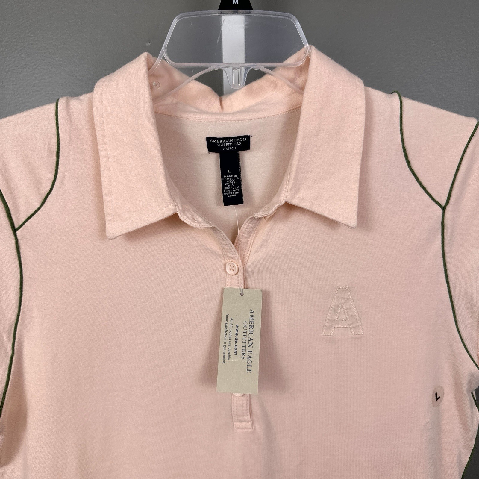 Vintage Y2K American Eagle Outfitters Stretch Polo Shirt Size Large Deadstock