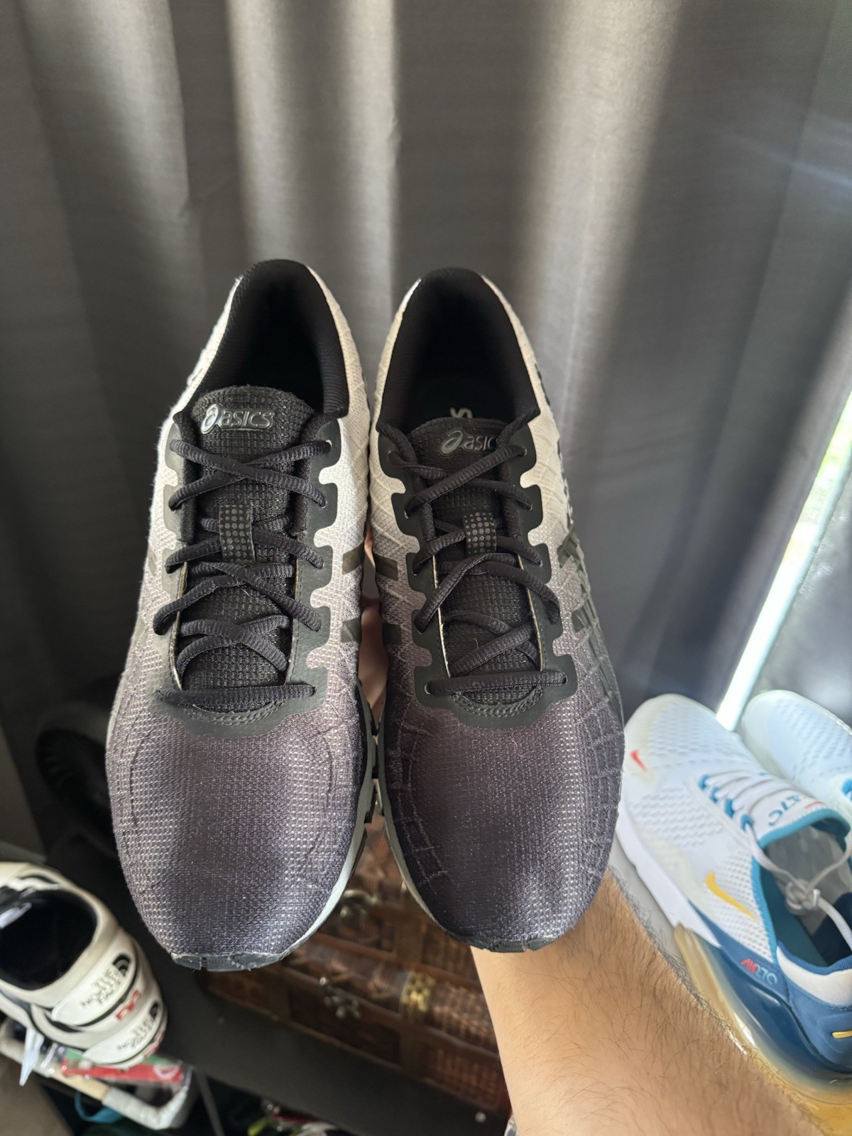 ASICS Gel Quantum 180 Men’s Running Sneakers Black White Gray