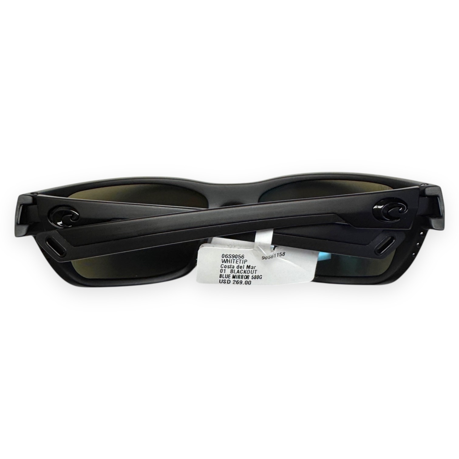 Costa Del Mar Sunglasses Whitetip Matte Blackout Blue Polarized Glass with Case
