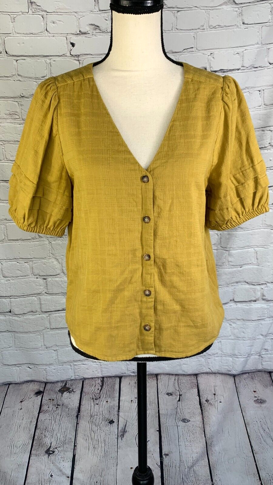 NEW MADEWELL Pembroke 100% Cotton Top in Mahan Plaid Bronzed Lichen Medium