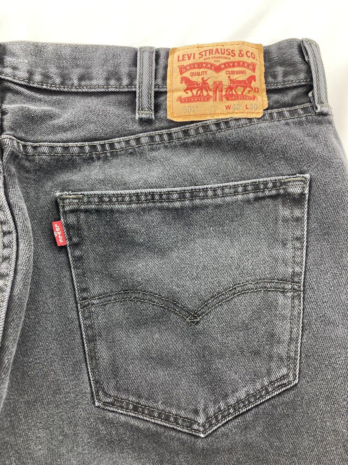Levi Strauss Men’s Black Jeans Size W42 L30 Button Fly