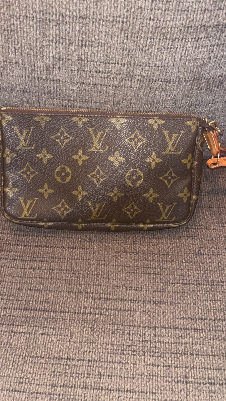 Louis Vuitton Pochette Accessory Pouch Brown Leather