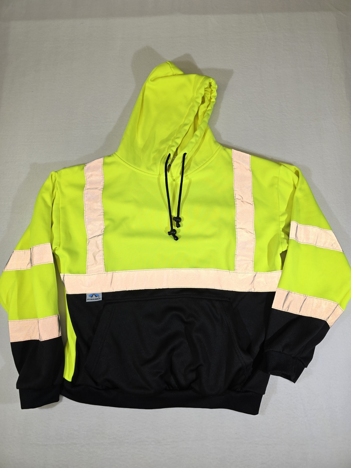 HIGH VISIBILITY Flourescent Yellow Class 3 Safety Sweatshirt Hoodie Jacket Large