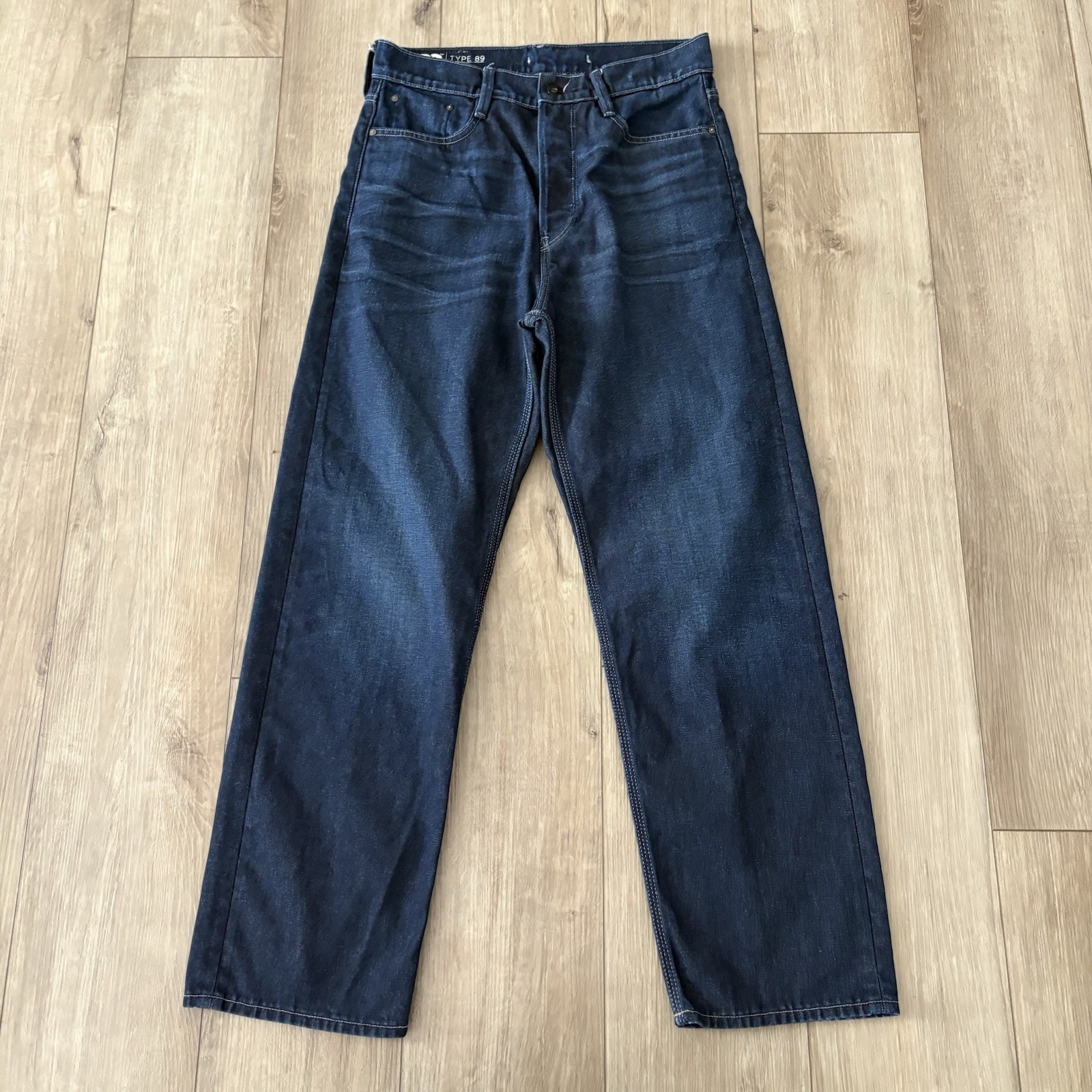 G Star Original Raw Denim Dark Blue Jeans Women Sz 28 Loose Type 89