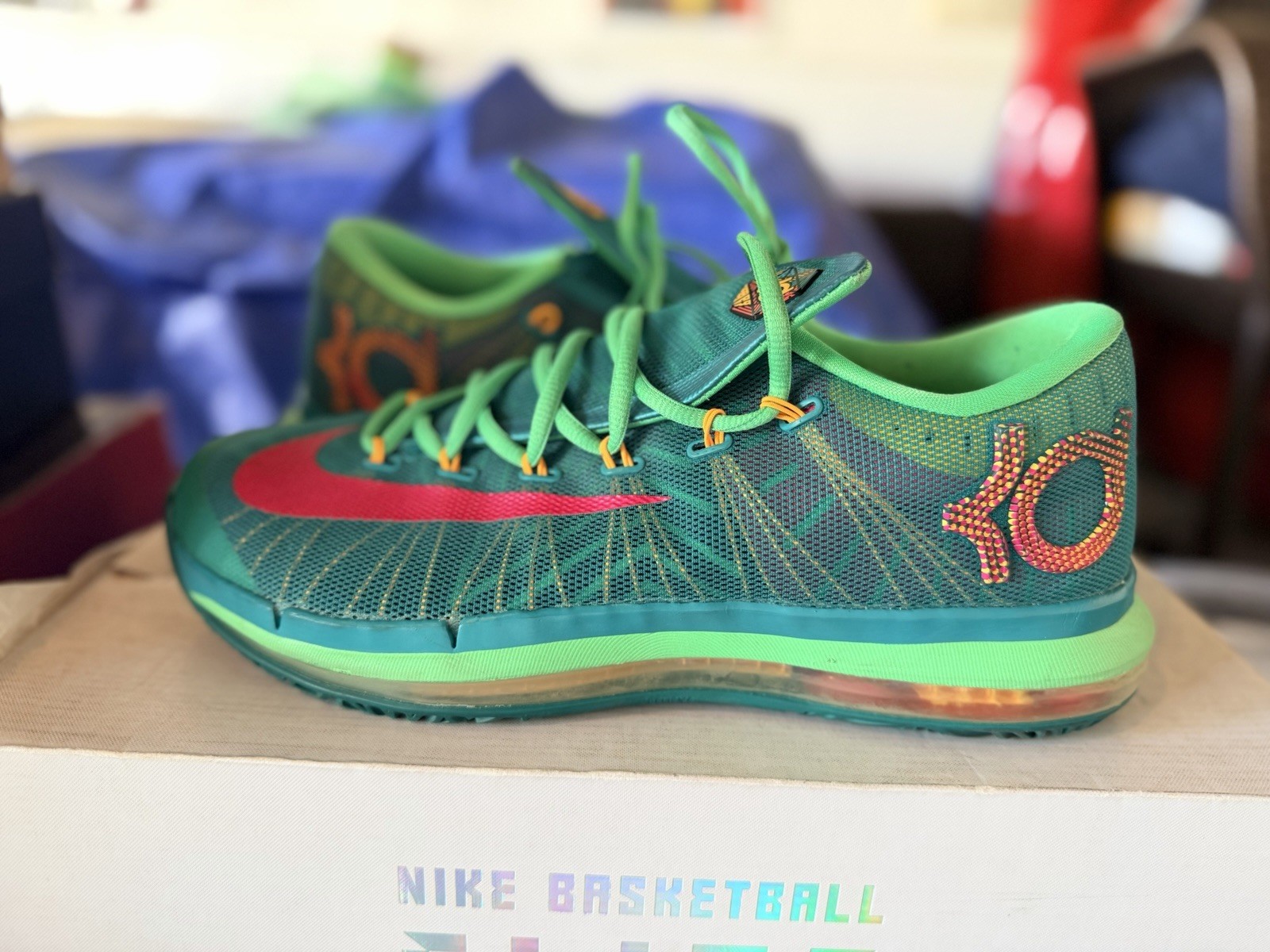 Nike KD 6 VI Mens Size 10.5 Green Pink Basketball Shoes Sneakers