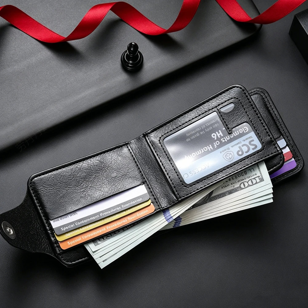Men’s Wallets with 100 US Dollar Pattern Hasp Male Leather Wallet with Zipper