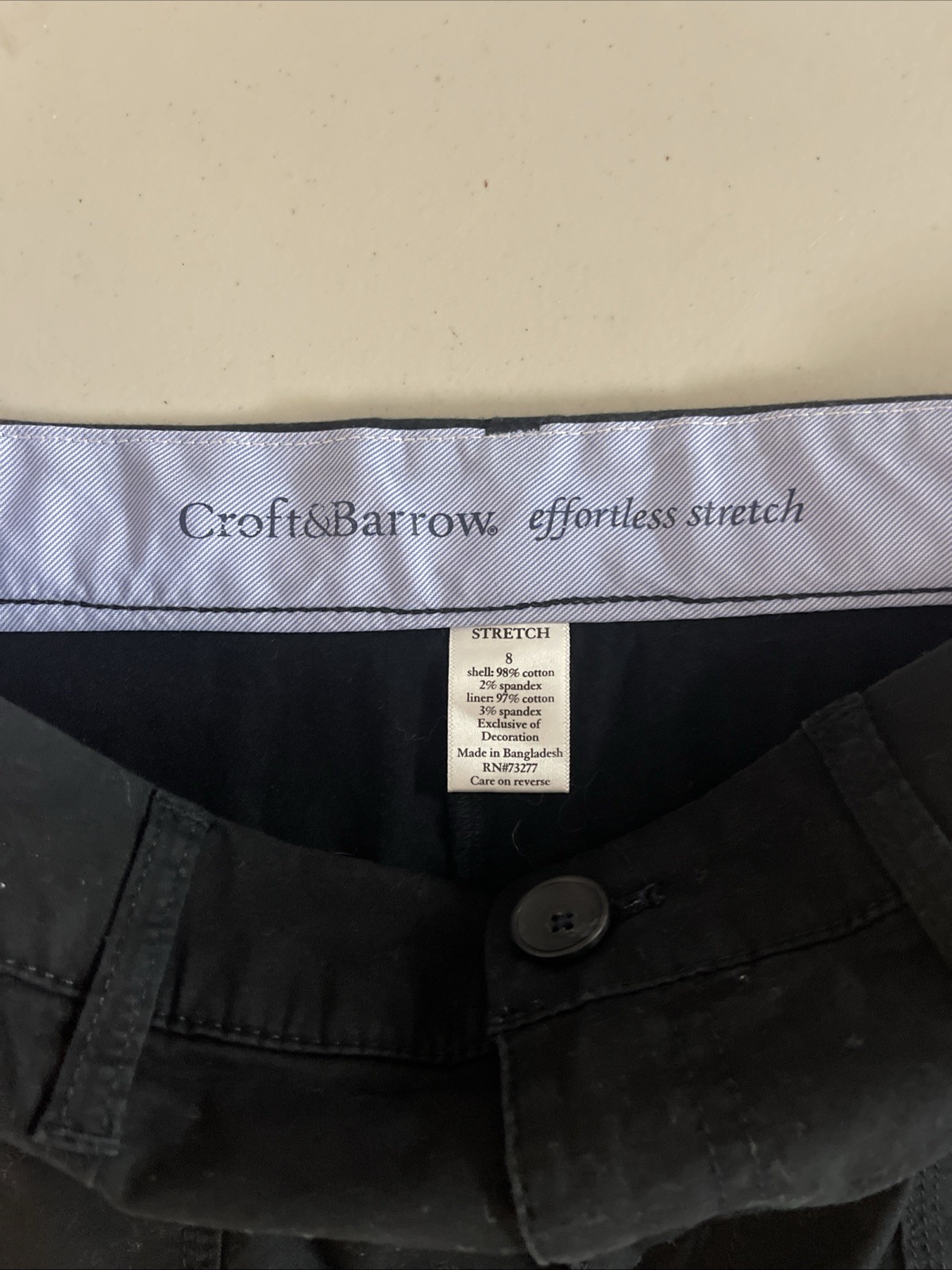 Croft & Barrow Black Effortless Stretch Skort Sz 8 Pockets