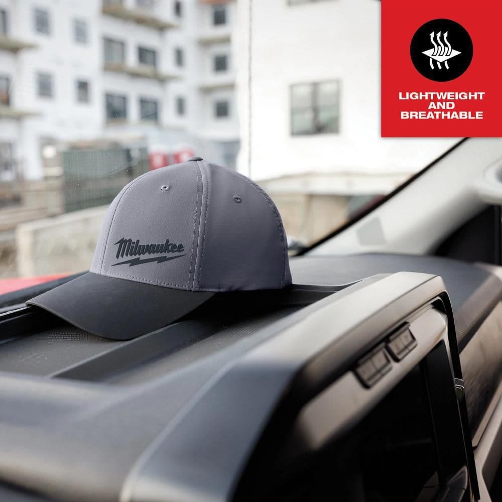 Milwaukee Large/Extra Large Dark Gray WORKSKIN Fitted Hat
