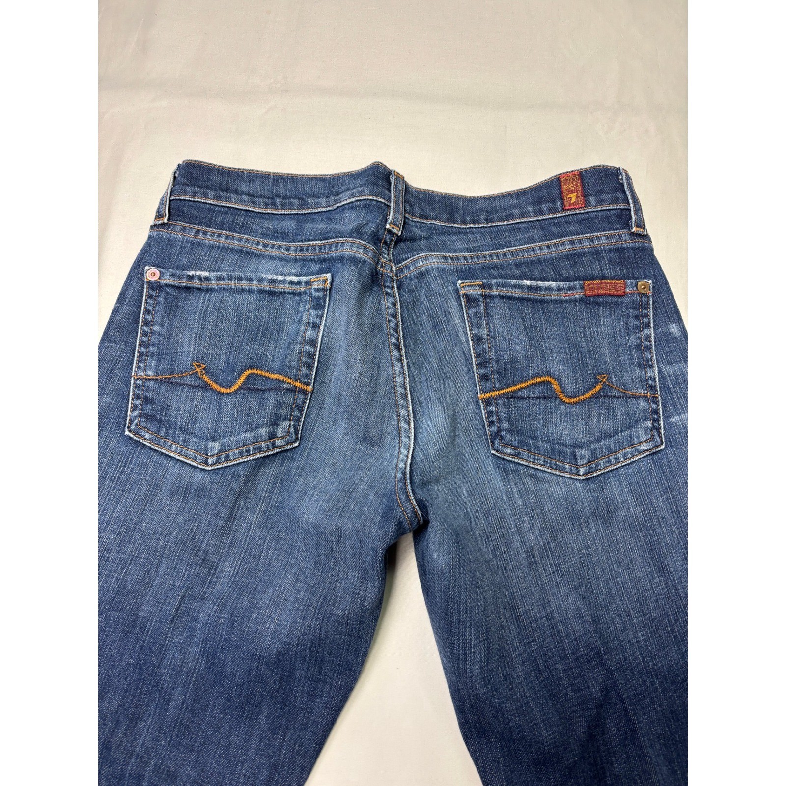 7 For All Mankind Flare Leg Jeans Dark Wash Blue Size W29xL25