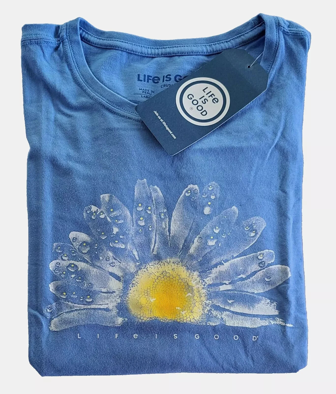 Life Is Good SS Shirt Crusher Tee WATERCOLOR DAISY Sun Rise Chest47in Womens XL