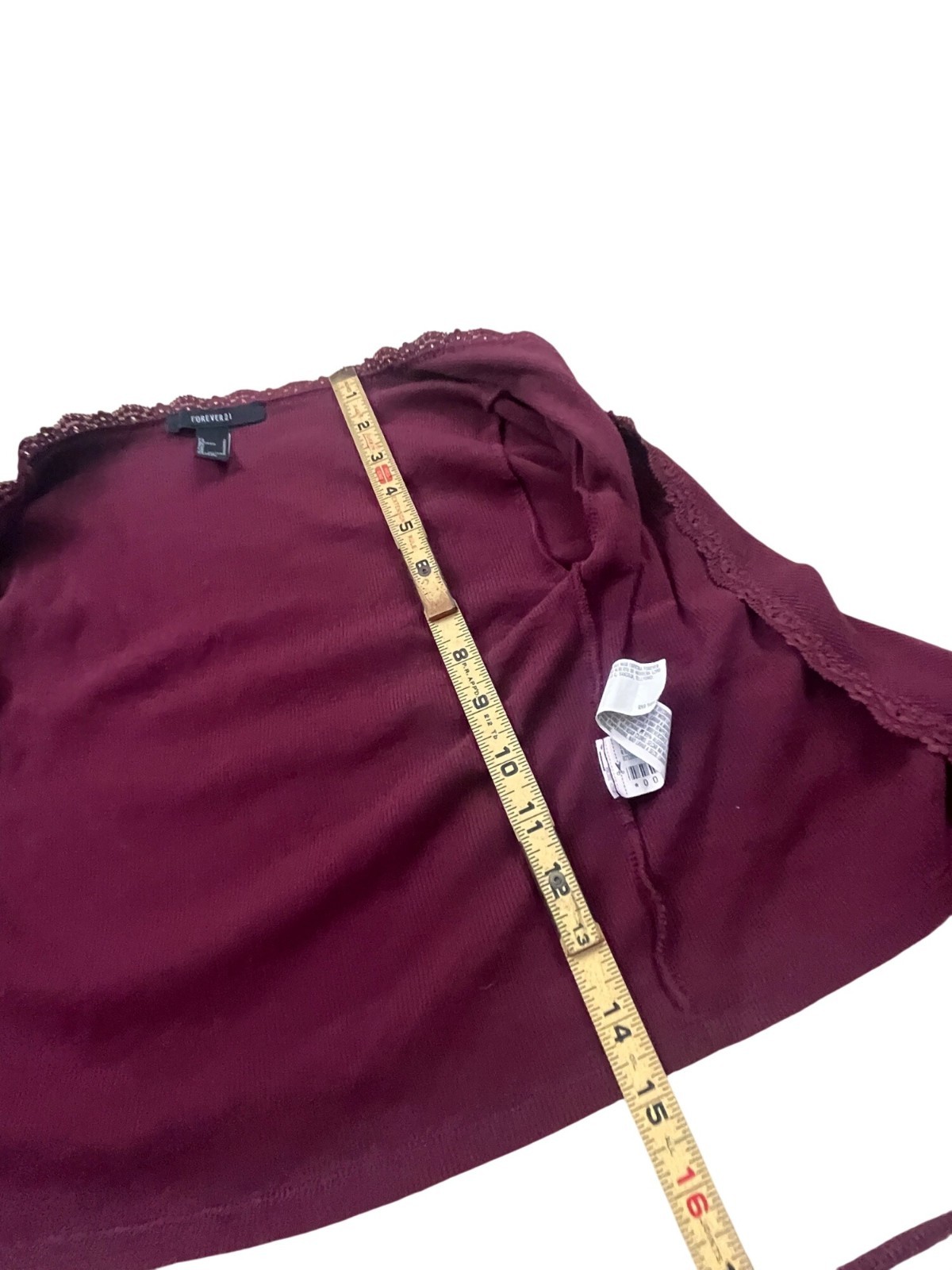 Forever 21 Dark Coquette Wrap Top Womens Small Burgundy Ballerina 90s Grunge