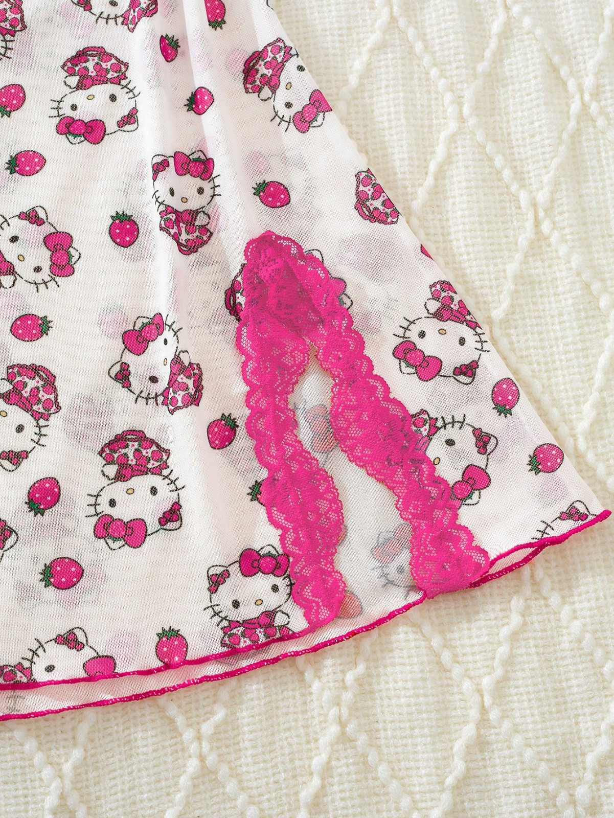 Sanrio Hello Kitty Pink Camisole Slip Mini Dress Nightgown Babydoll Lingerie