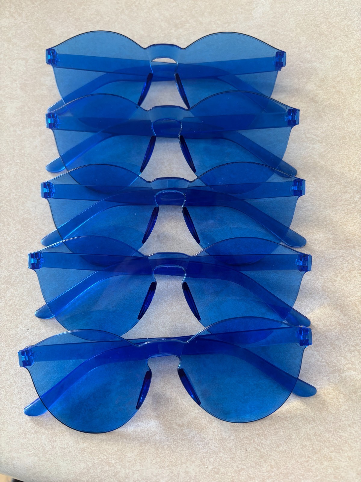 19 Blue Rimless Sunglasses Bulk Lot Party Favors 4th of July Summer Events Retro