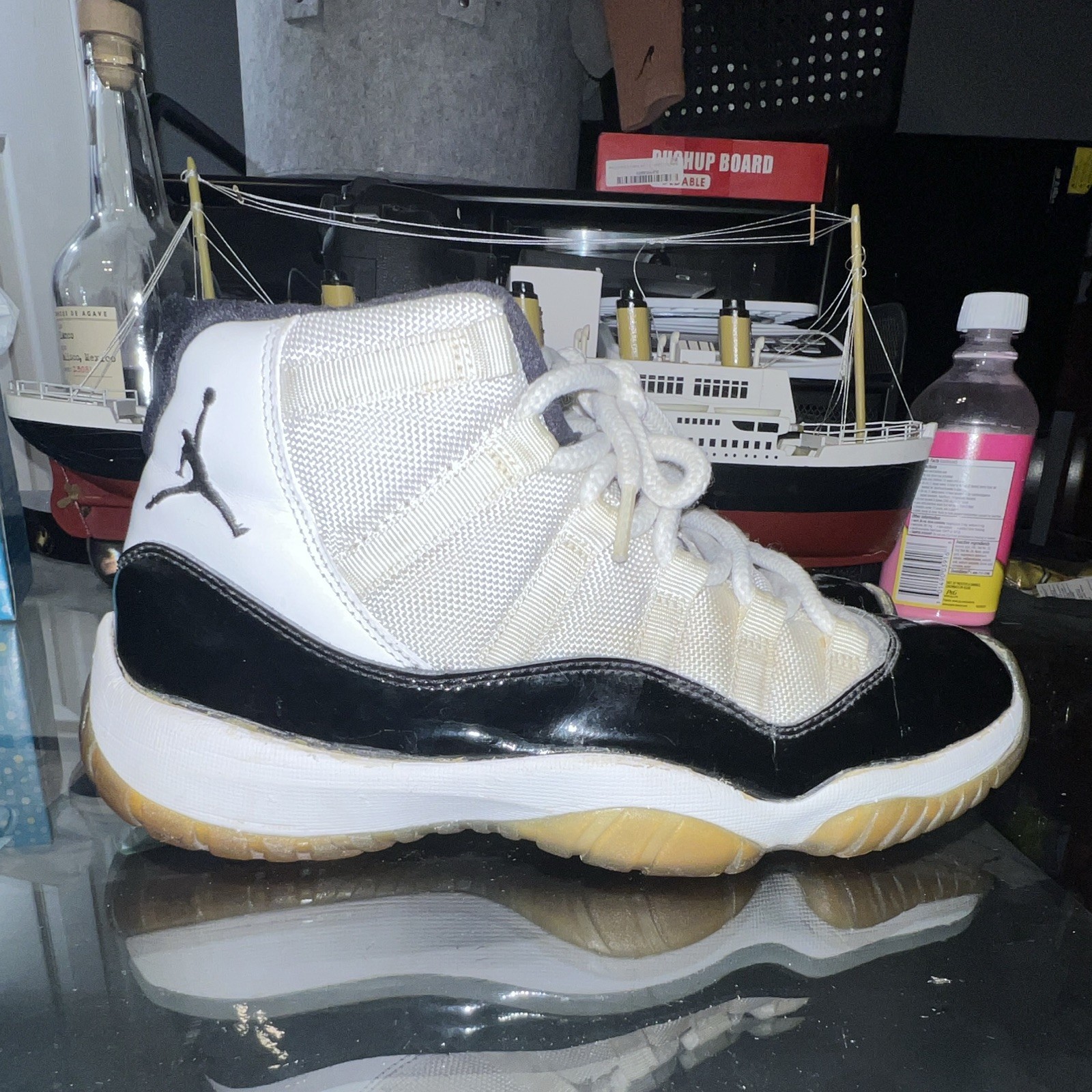 Jordan Air Jordan 11 Men’s High Top Patent Leather Colorblock Basketball Sneaker