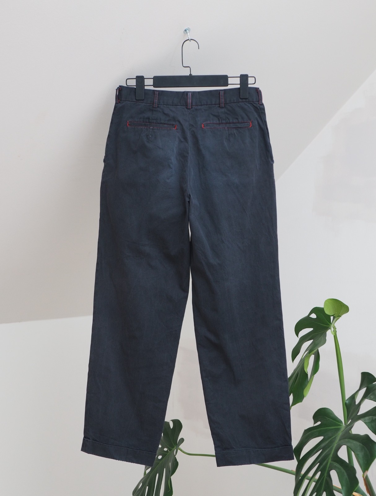Comme des Garcons Homme Plus Men’s Dark Blue Faded Cotton Pants Trousers Size M