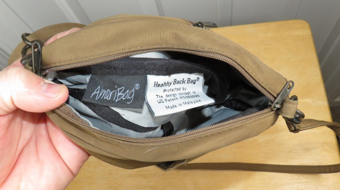 AMERIBAG 8″ Mini Baglett Brown Crescent Healthy Back Bag Sling Crossbody