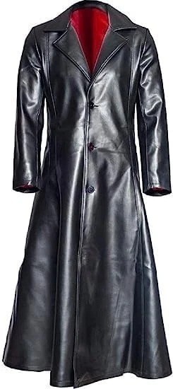 Wesley Snipes Blade Trinity Black Leather Long Trench Coat Cosplay Costume