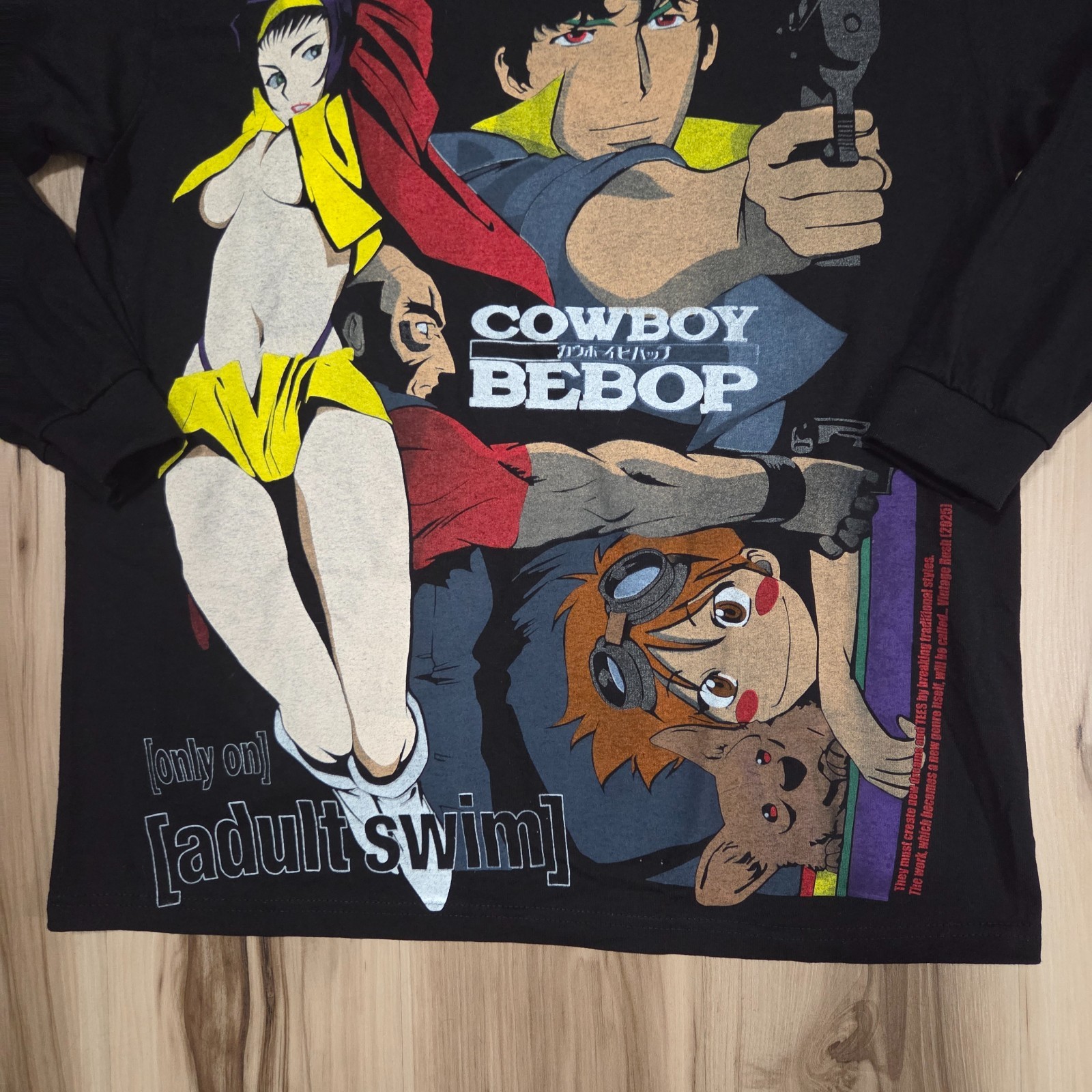 Cowboy Bebop T Shirt Size L Black Bootleg Vintage Rush Anime Adult Swim