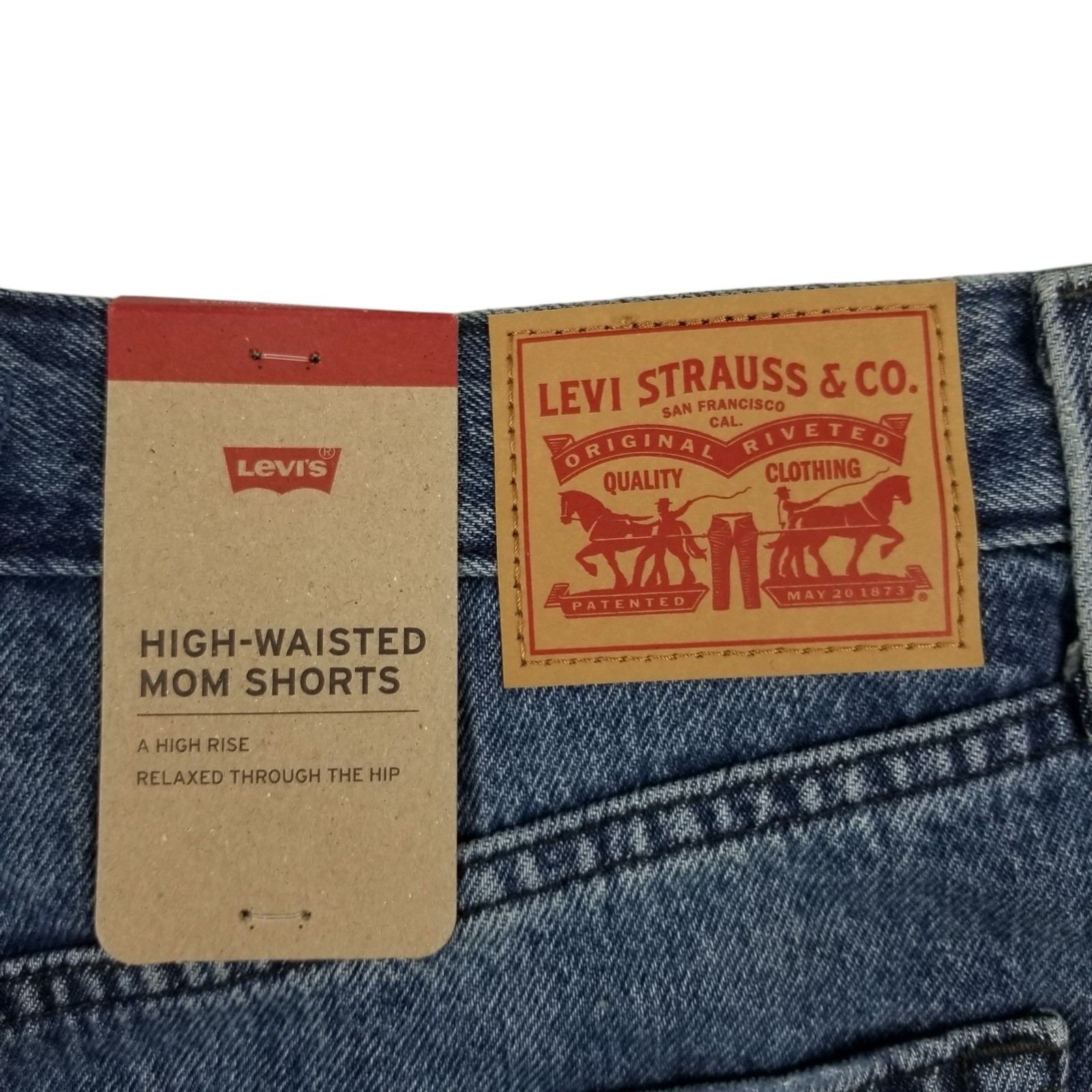 Levi’s Women’s High SZ 31 Waisted Relaxed Fit 5 Pocket Cotton Denim Mom Short