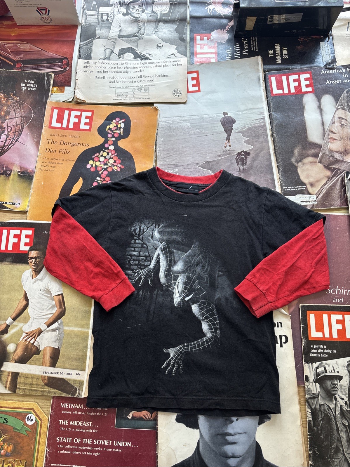 Y2K Spiderman 3 Double Layer Shirt