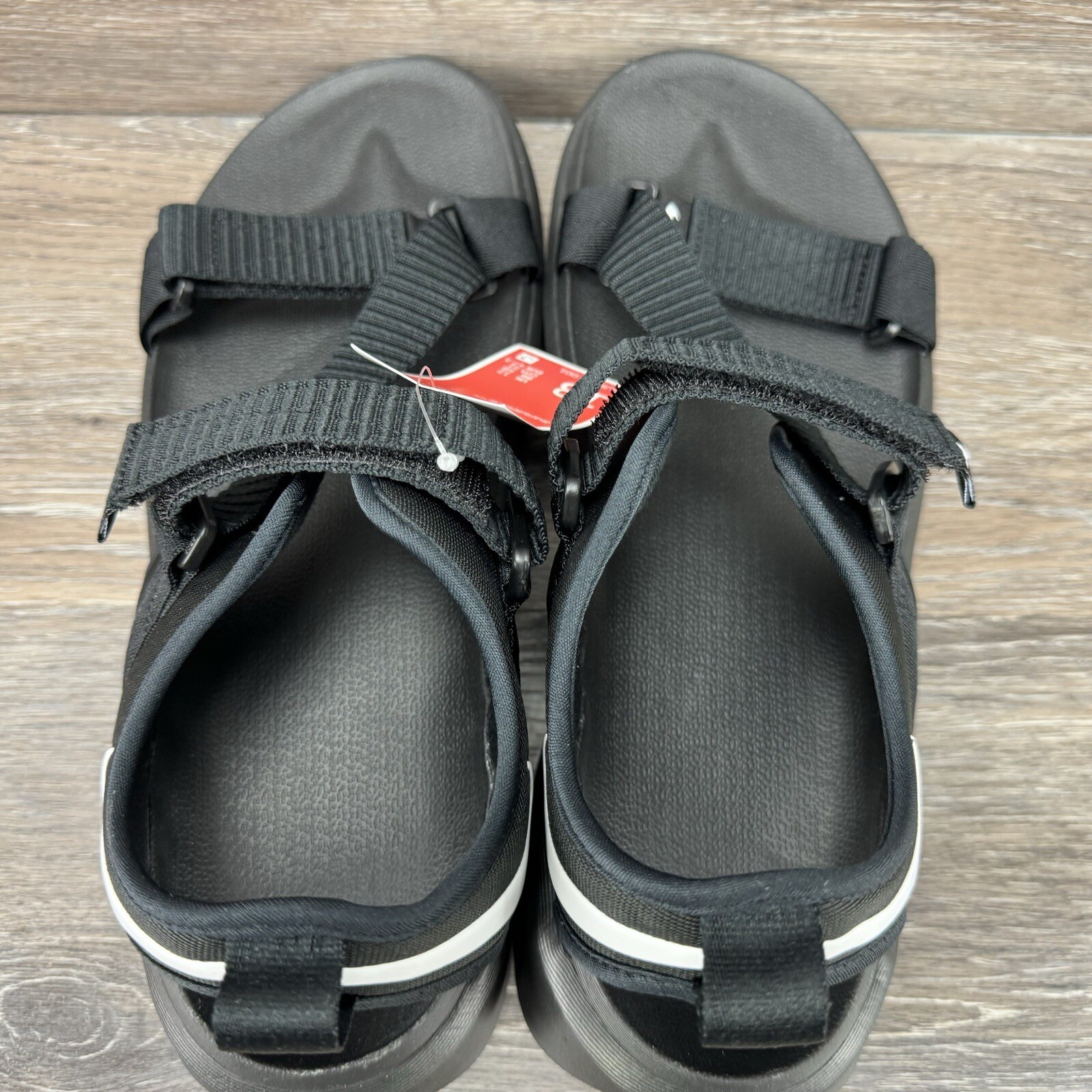 Nike Vista Mens Size 13 Sandals Black White Hook and Loop Strap DJ6606-001