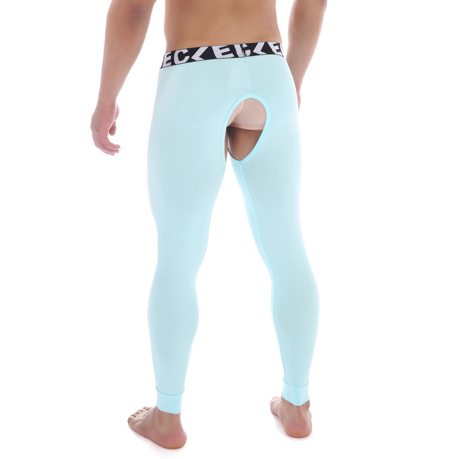 Men Long Johns Thermal Underwear Leggings Open Crotch Pants Pajamas Modal