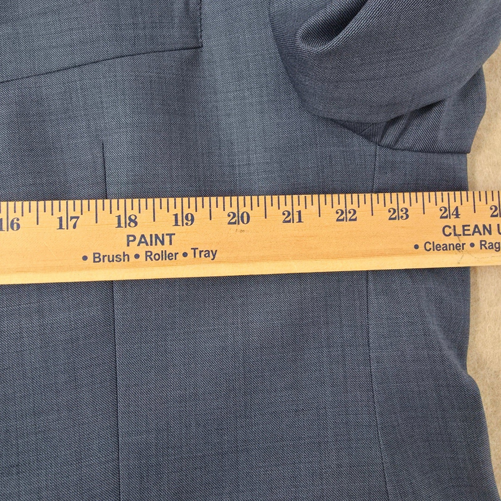 Lauren Ralph Lauren 48S Blue Sharkskin Wool Suit 44″ Waist 26″ Inseam Tailored