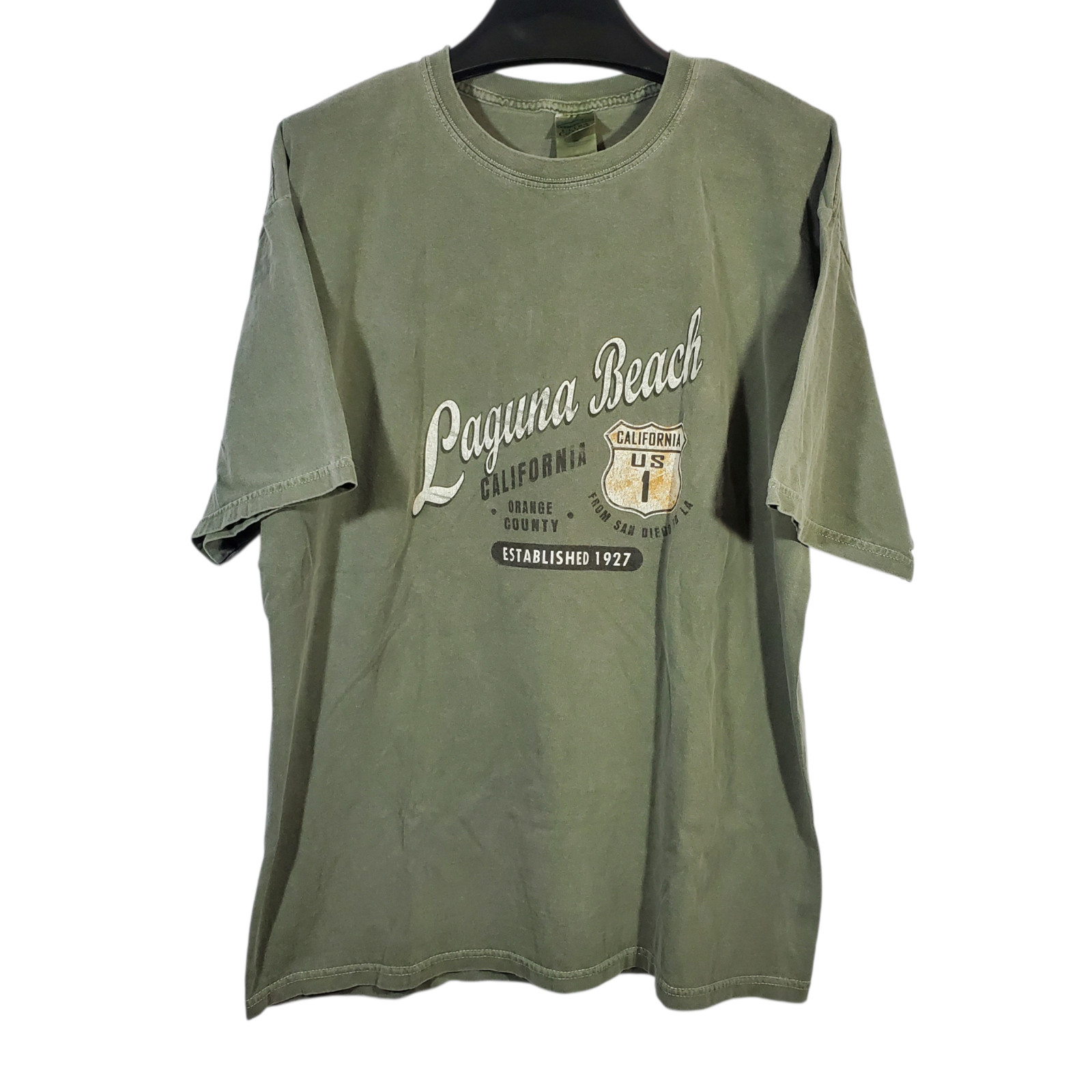 Laguna Beach Route 1 T-Shirt Men’s XL Green Cotton Orange County California