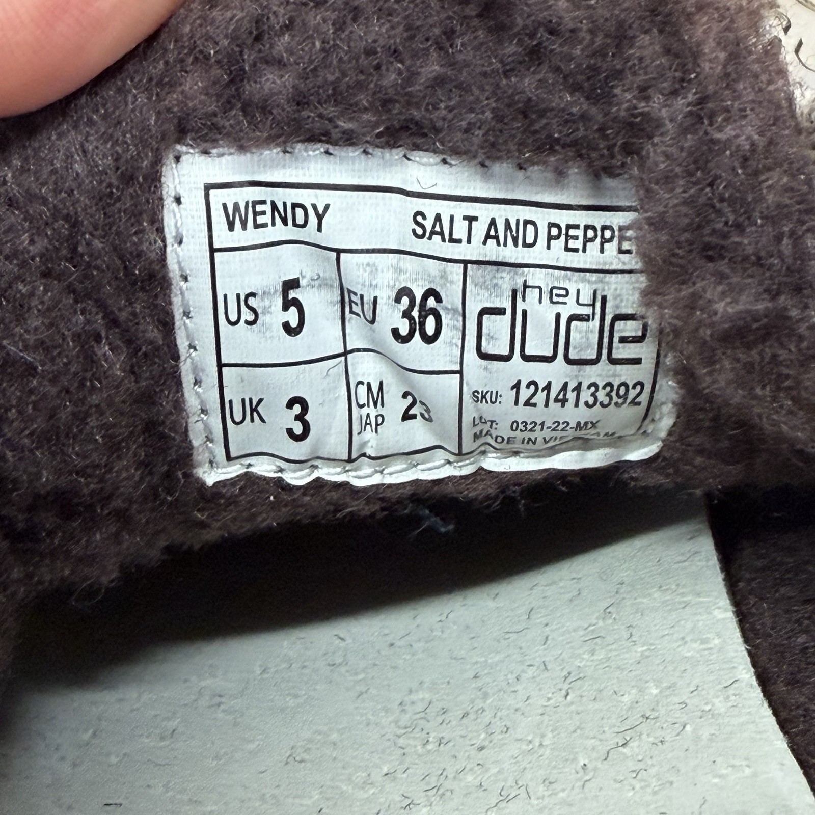 Hey Dude Wendy Salt And Pepper Lightweigth Slip-On Comfort Women’s Size 5 Shoes