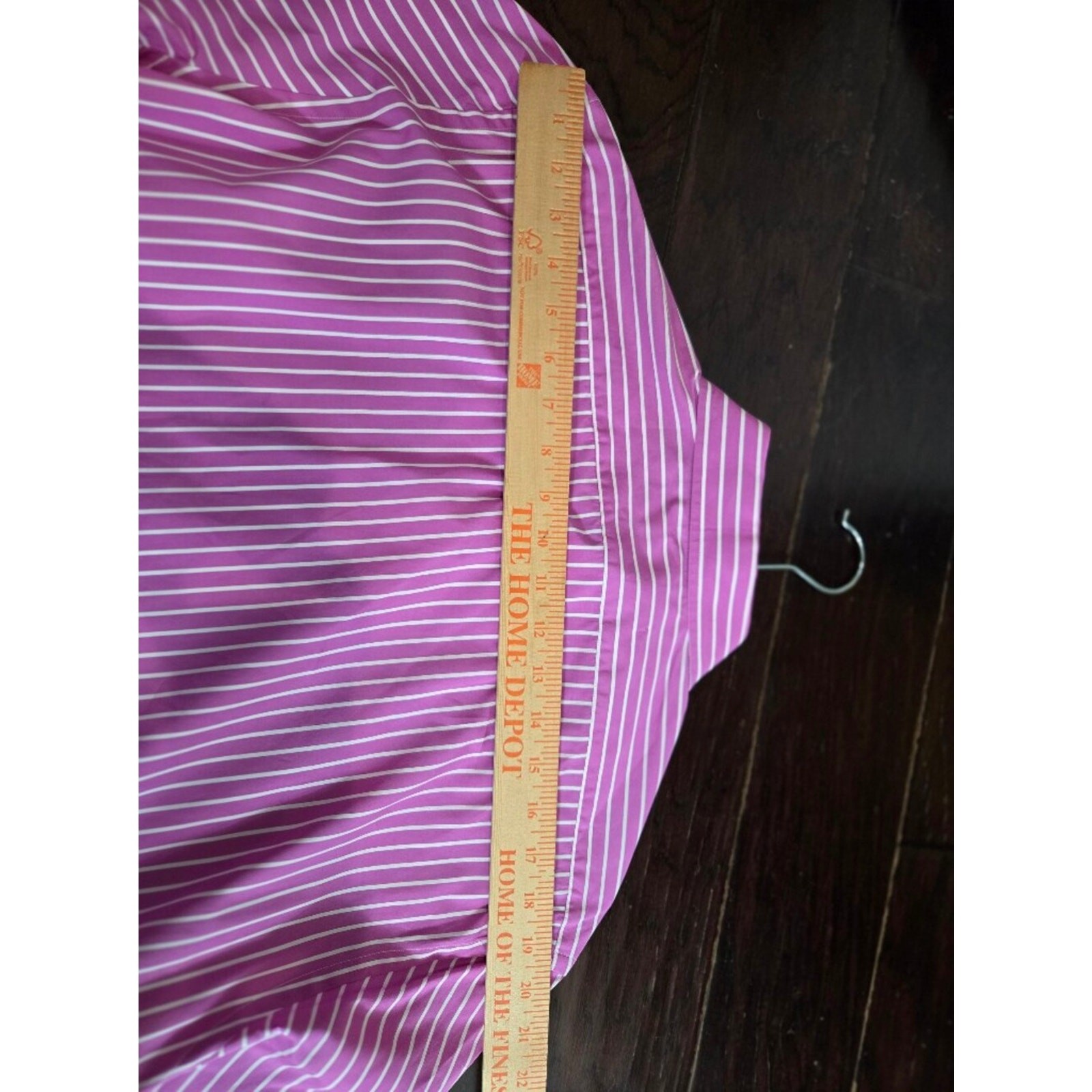 Ralph Lauren Purple Label Italy Pink White Stripe Button Down Dress Shirt 17.5