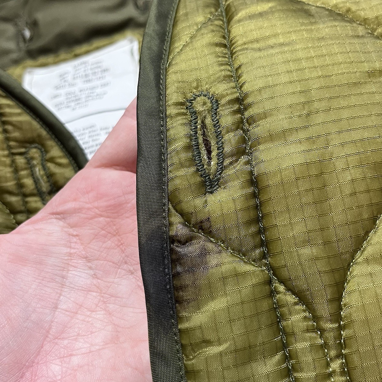 VTG MILITARY ISSUE M-65 FIELD JACKET LINER QUILTED COAT LINER XL USA MADE