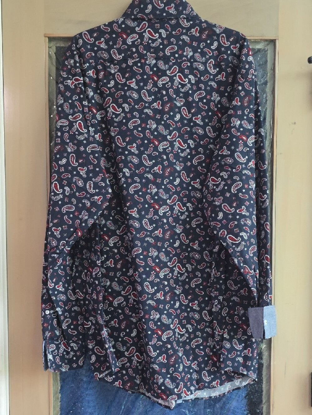 Daniel Cremieux Navy Paisley Button-Down Shirt with Red and White Paisley