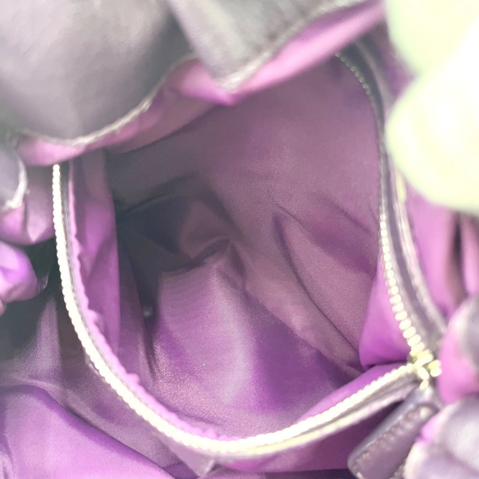 Auth Christian Dior Cannage Nylon Tote Bag and Shoulder Bag, Purple 2Y9816