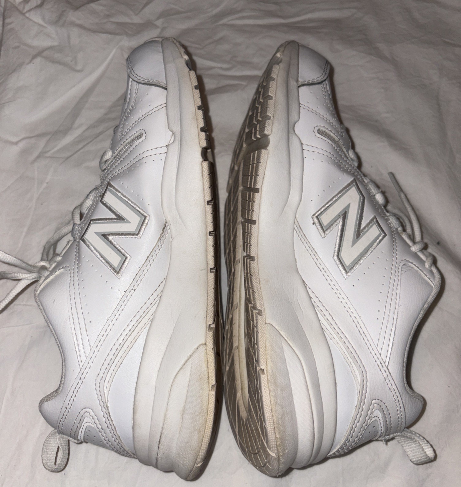 New Balance 608 White Men’s Leather Athletic Sneakers Lace Up Cushioned US 10