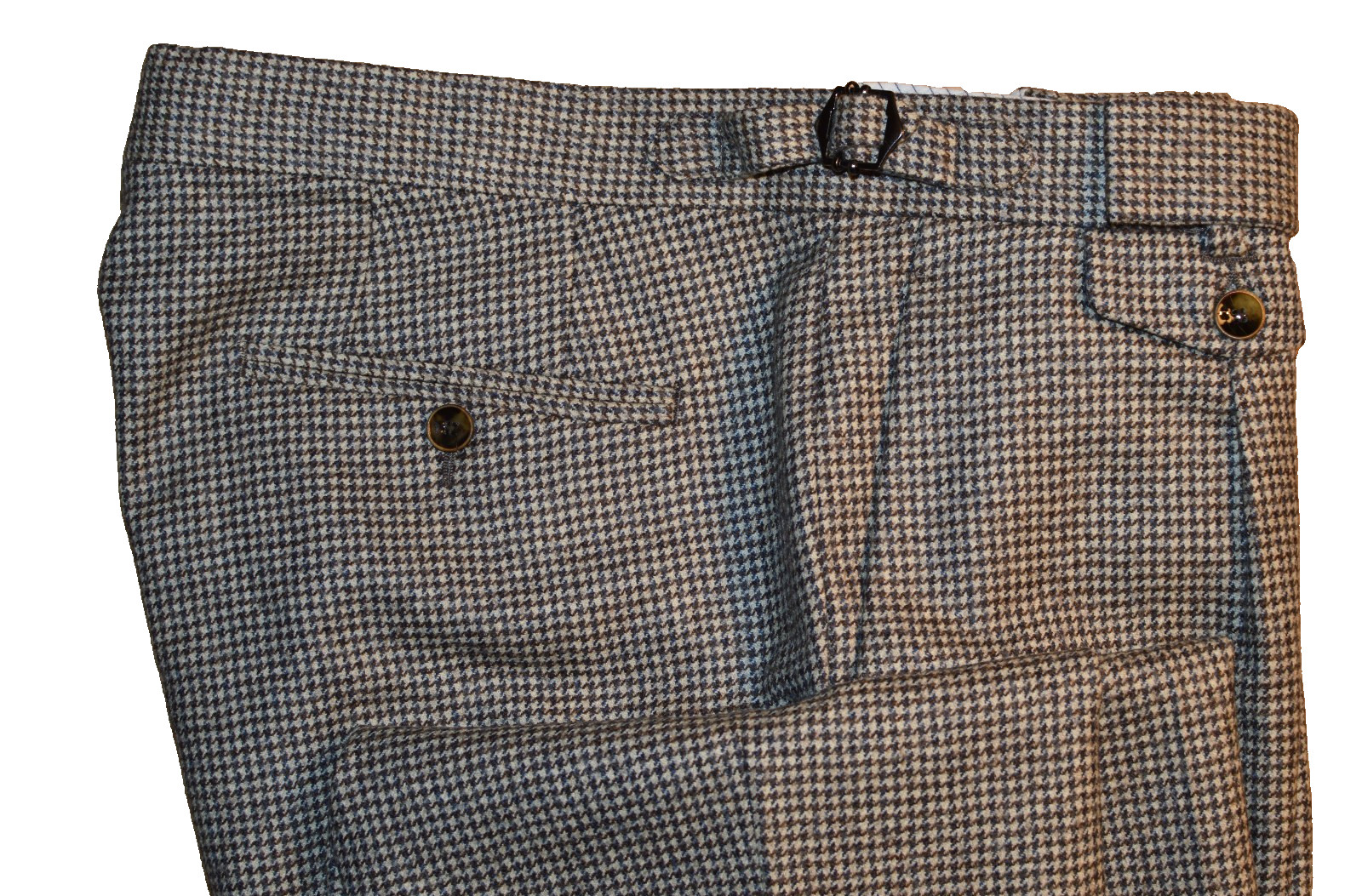 SuitSupply Brentwood Brown Houndstooth Angelico Wool Dress Pants Trouser 36×29.5