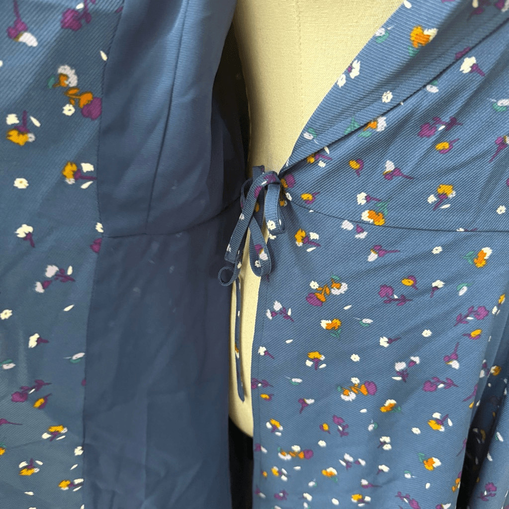 Chriselle Lim Collection Wren Floral Print Trench Dress Dusty Blue Floral $110 M