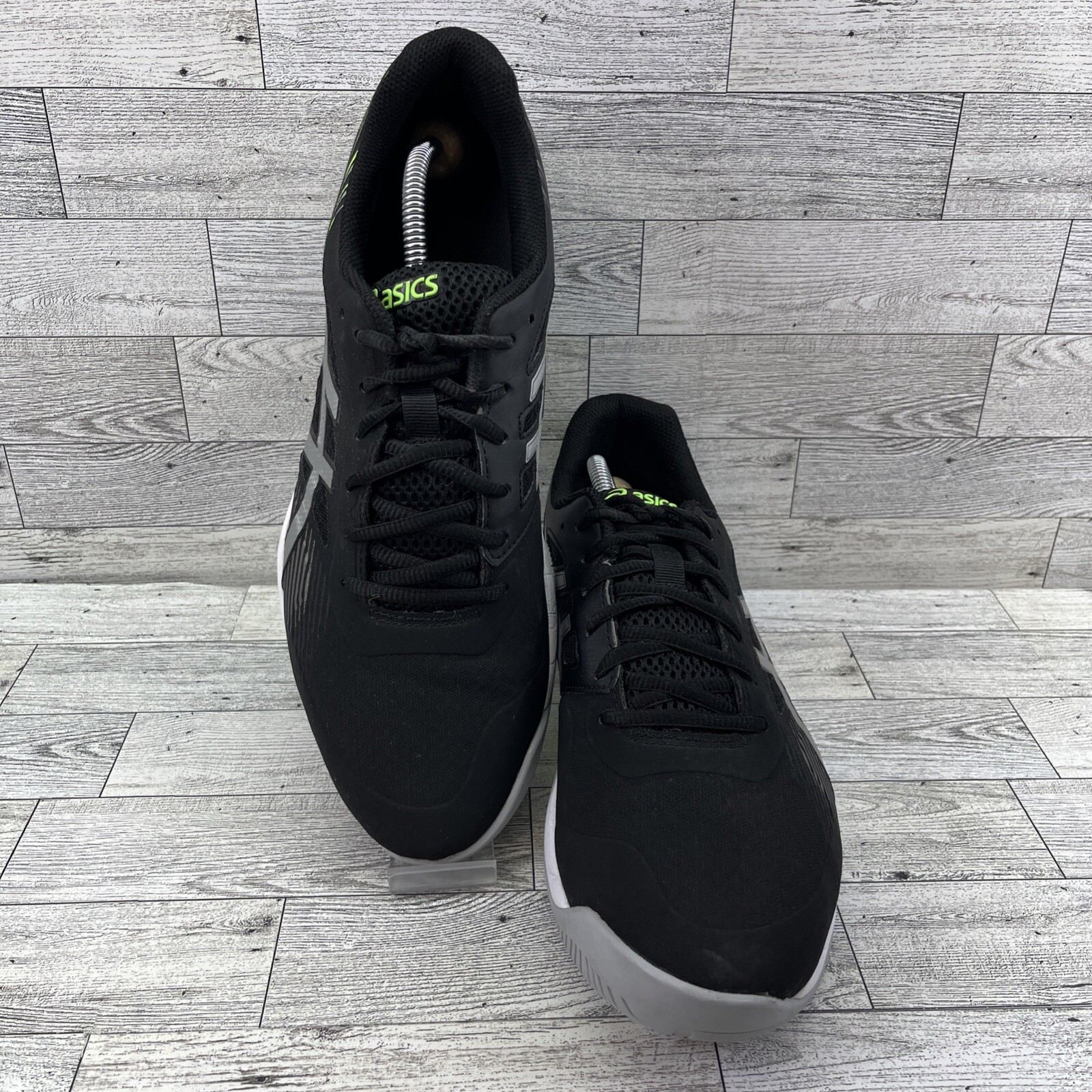 Asics Gel Game 8 Black Green Athletic Trainer Shoes 1041A192 Men Size 11
