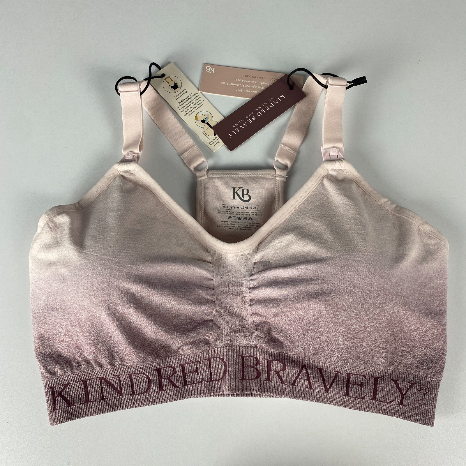 KINDRED BRAVELY Sublime Nursing Sports Bra Purple Ombre Size M Busty Pumping