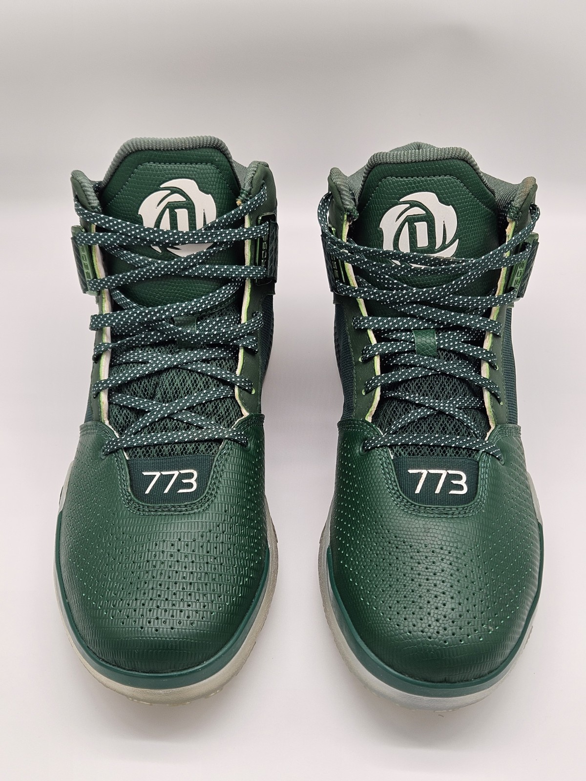 Derrick Rose Adidas 773 Basketball Shoes Green High Top Sneakers size 12