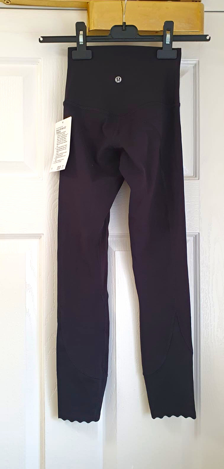 lululemon Align HR Pant 25″ Scallop Leggings Black US 0/UK 4 High Rise Pockets