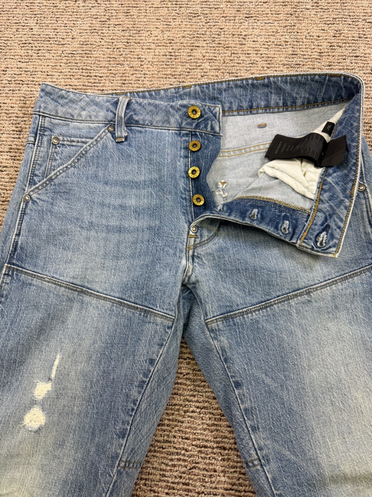 G-STAR RAW Denim 5620 3D Slim TAPERED Distressed Jeans Size W29 X L32