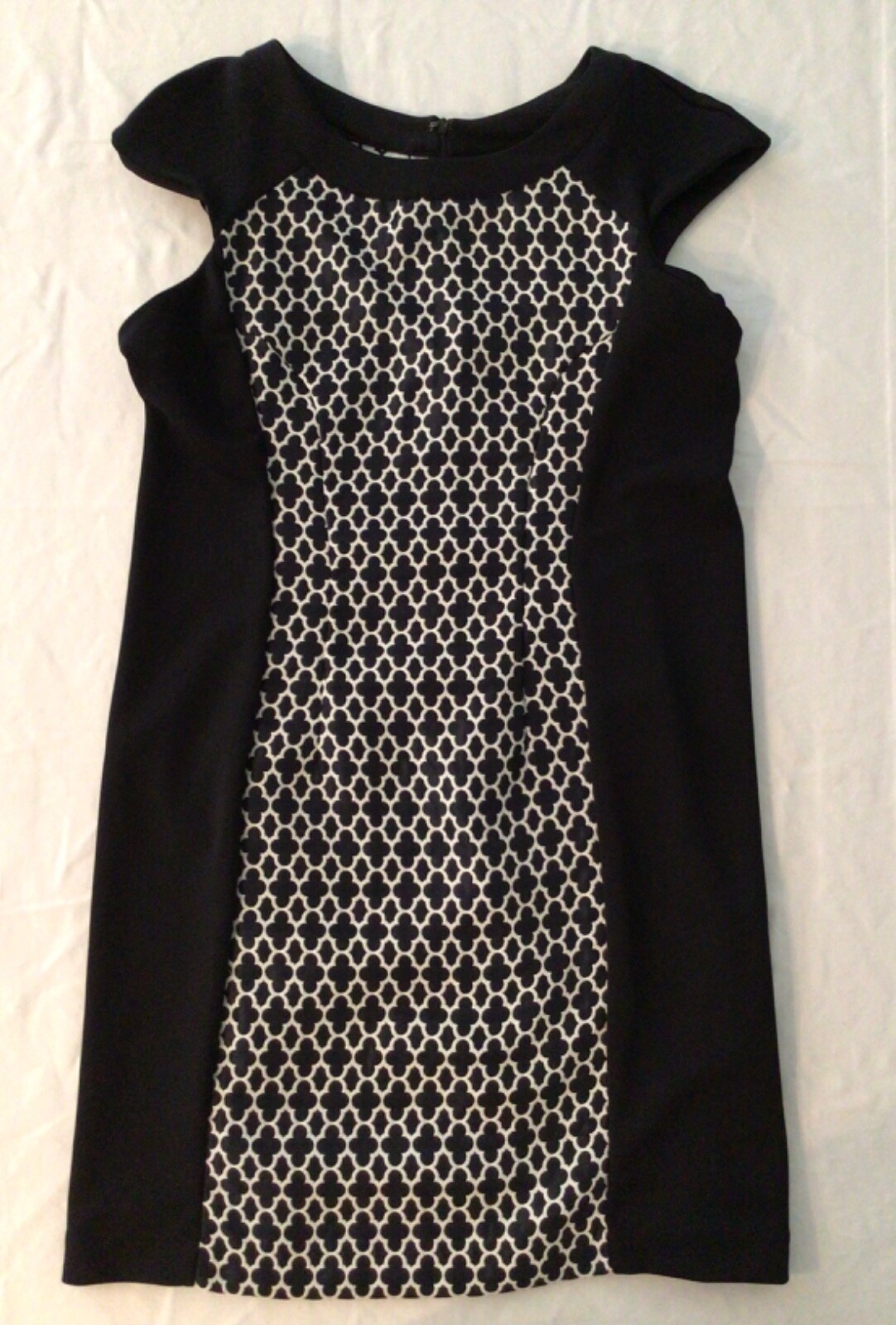 Worthing Women’s Stretch Knit Geometric Shape Short Sleeve Dress Size 14 NWT