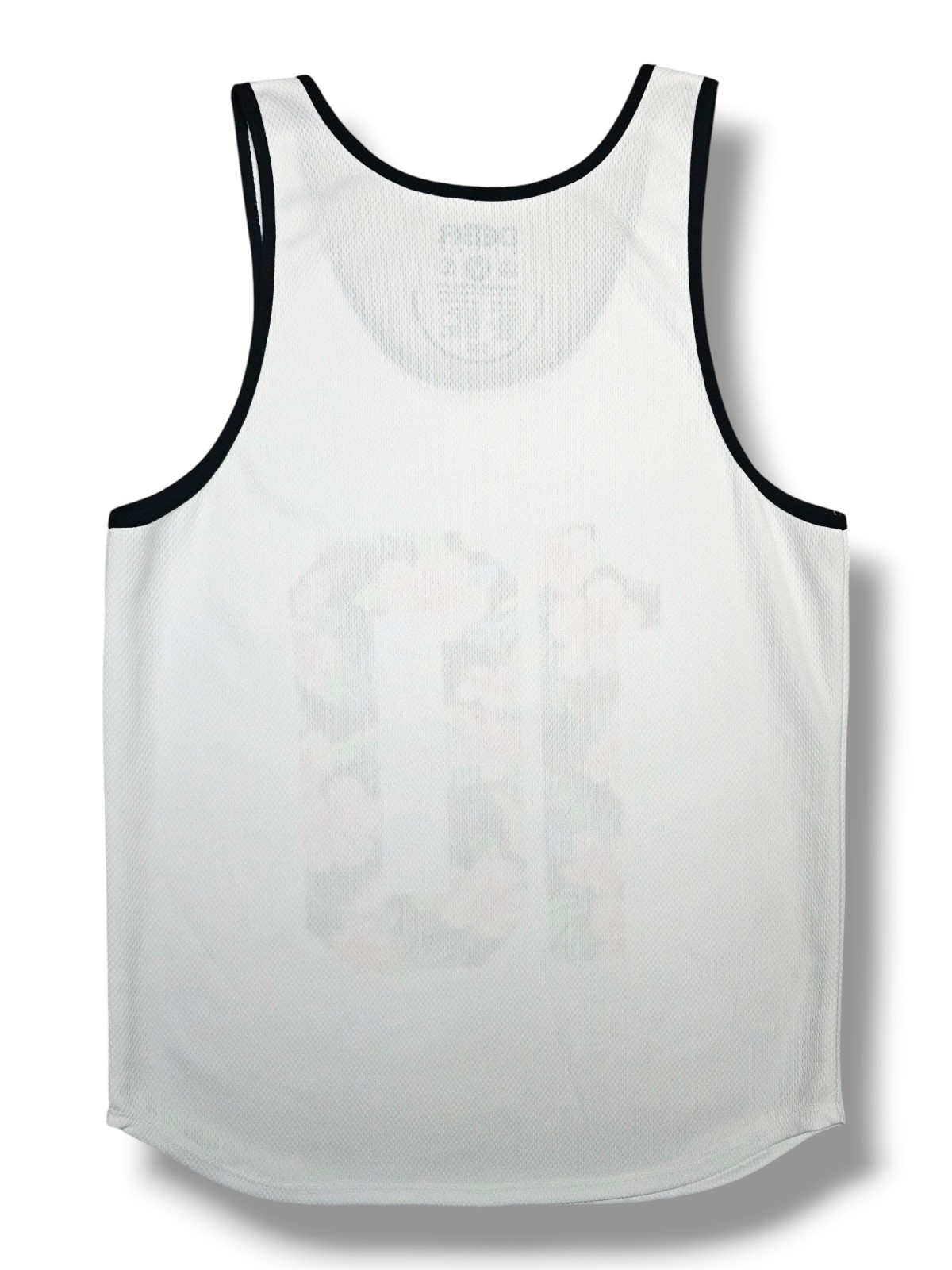 White Floral Varsity Mesh Tank Top Modern Casual Summer Streetwear Y2K Medium