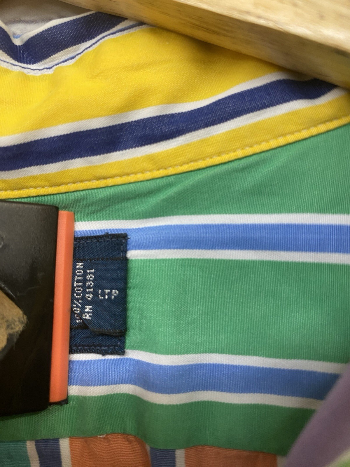FUNKY Ralph Lauren Custom Fit Large Various Stripe Colorful Dress Shirt