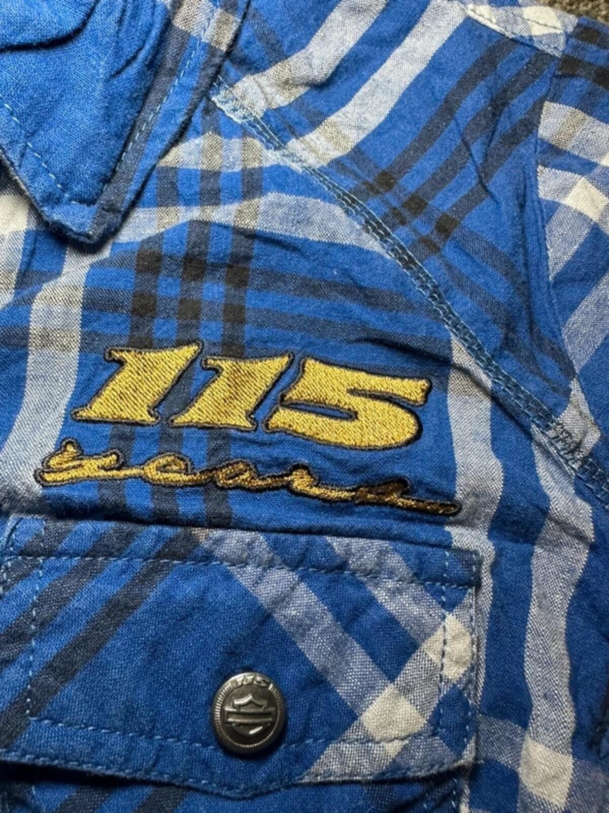 Harley-Davidson 115th Anniversary Limited Edition Plaid Shirt Blue