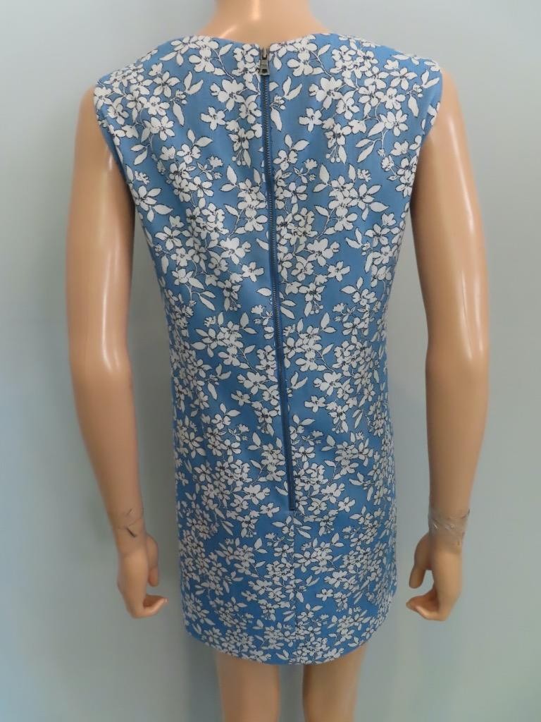 Alice+Olivia Blue Cornflower Floral Print Clyde A-Line Mini Dress Size US 12